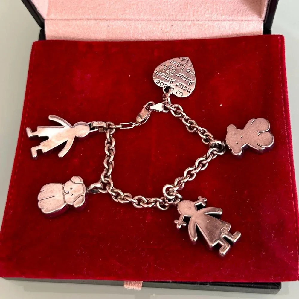 Vintage TOUS Sterling Silver Family Charm Bracelet 925 – Discontinued Rare Model - Picture 1 of 5